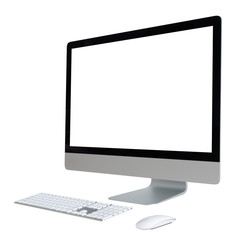desktop computer with white screen - 100334387