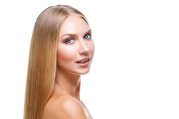 Fototapeta premium Girl with long blonde hair