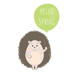 Vector hedgehog spring illustration