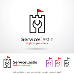 Service Castle Logo Template Design Vector 