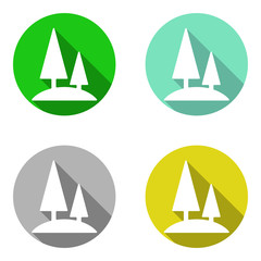 vector set colorful flat icons forest