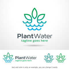 Plant Water Logo Template Design Vector 