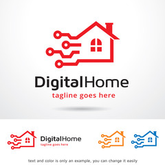 Digital Home Logo Template Design Vector 