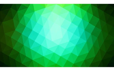 Dark green polygonal design illustration, which consist of triangles and gradient in origami style.