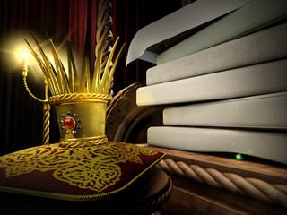 Princess and the Pea fairytale 3d illustration