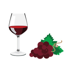 Wine glass and grapes
