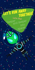 Vector illustration in flat style about outer space.