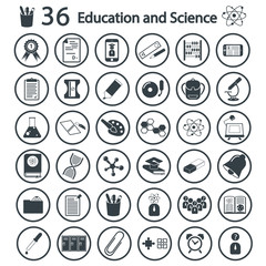 education and science icons set