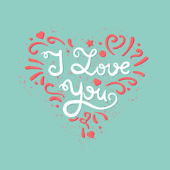 Obraz premium Valentine and wedding love card