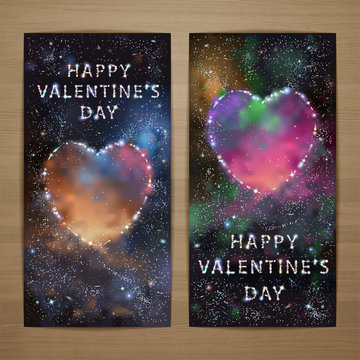 Space heart banners