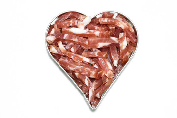 Speckwürfel in Herzform