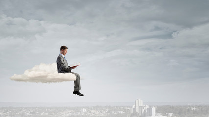 Man reading in isolation