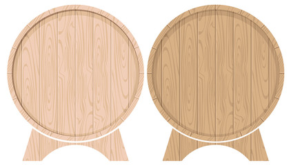 set vector drawing barrels for beer or wine