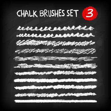 Set of chalk brushes