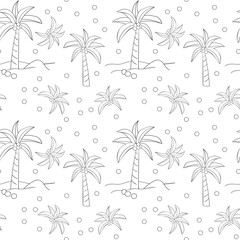 Seamless pattern with of palm trees.