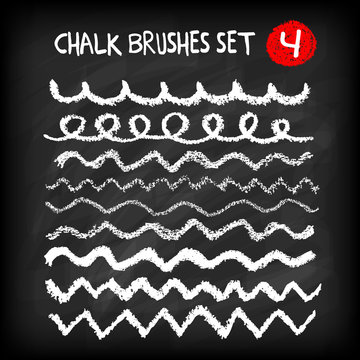Set of chalk brushes