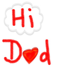 HI DAD card - child's artwork on white background 
