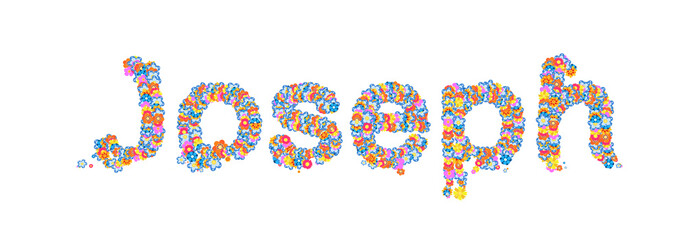 Male name Joseph filled with flowers