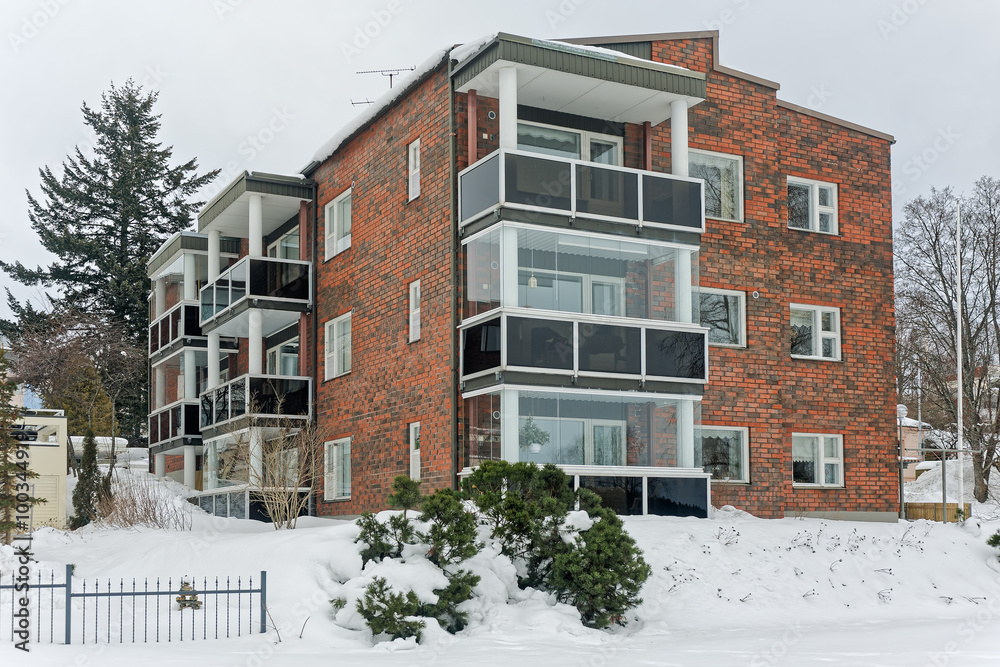 Wall mural apartment house in finland