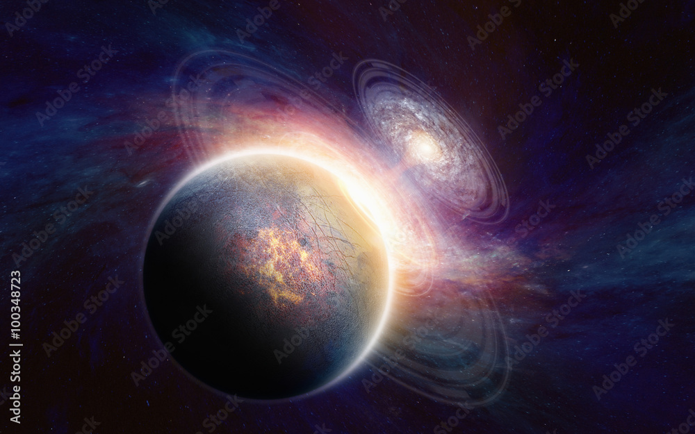 Wall mural planet in deep space
