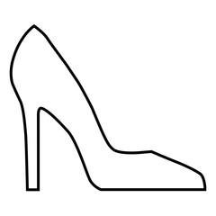 Woman shoe line icon