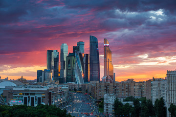 Moscow sunset colors