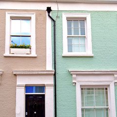 notting   hill  area  in london england old suburban and antique