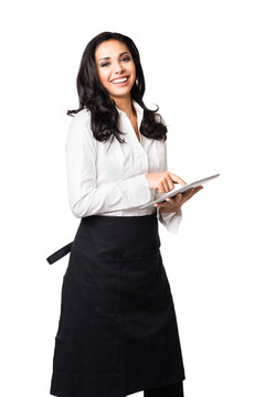 Waitress with Digital Tablet