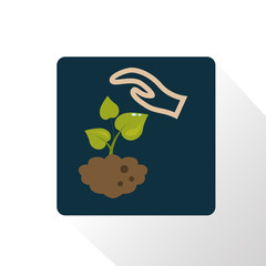 Color illustration of people care under the plant