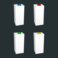 Milk pack set. Vector illustration.