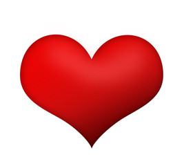 Red heart on a white background