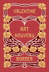Art Nouveau Valentine's Day border