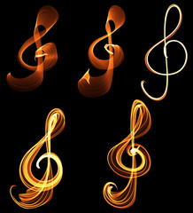 music key fire draw illustration