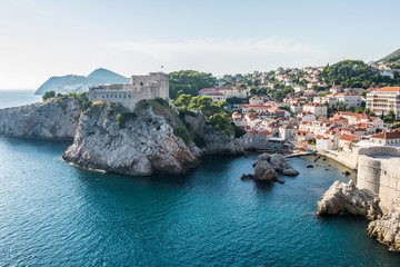Fototapeta na wymiar Fort Lovrijenac seen from Walls of Dubrovnik, Croatia