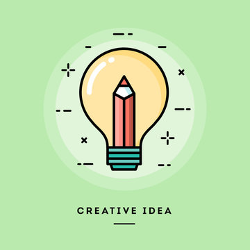 Creative idea, flat design thin line banner, usage for e-mail newsletters, web banners, headers, blog posts, print and more