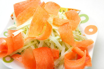 Salad with carrot and cabbage. Healthy food. Fitness food. Detox