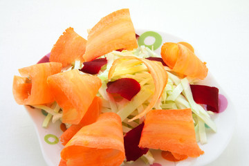 Salad with carrot and cabbage. Healthy food. Fitness food. Detox