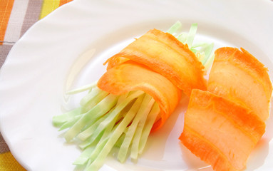 Appetizer with carrot and cabbage