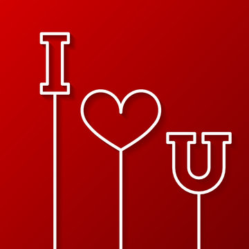 I love you. Valentines day vector illustration.