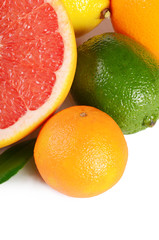 Allsorts from a citrus fruit close-up