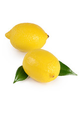 The fresh lemon isolated on a white background