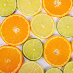 Allsorts from a citrus fruit close-up