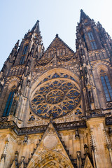 Fototapeta premium Front view of the main entrance to the St. Vitus cathedral in Prague Castle in Prague