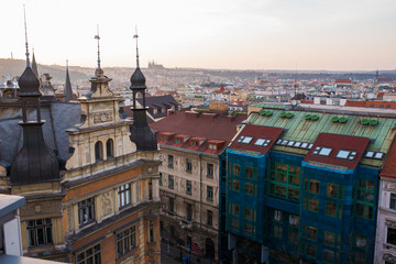 Naklejka premium Aerial view over Old Town in Prague