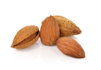 almond nuts isolated on white background