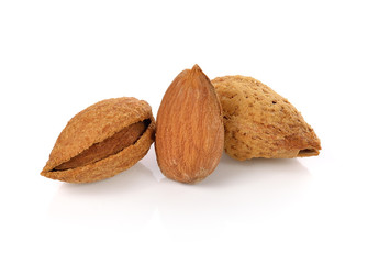 almond nuts isolated on white background