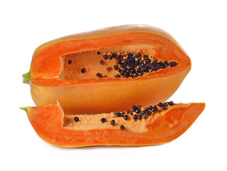 Papaya  isolated on white backgroound.