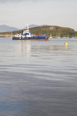 Fototapeta na wymiar Boat off Isle of Kerrera, Scotland, UK,