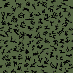 Fototapeta na wymiar Seamless woodland style military camouflage pattern for land disguise - Vector and illustration