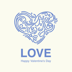 Obraz premium Hand drawn elegant heart shape with modern lettering is great for using for valentine's day card, valentine's day poster or just for saying to somebody about your feelings.